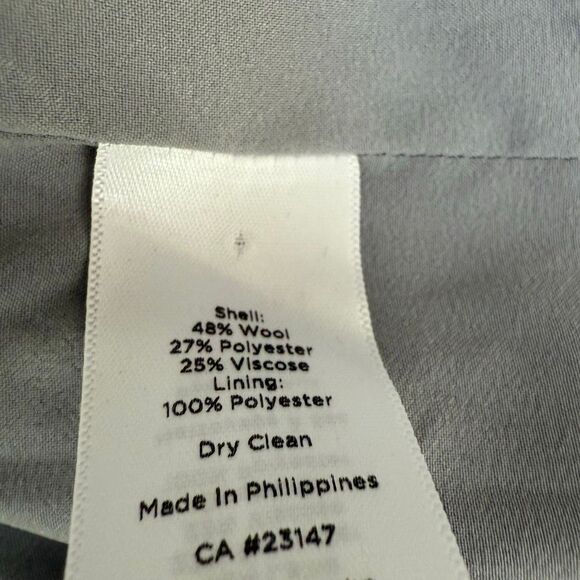 Talbots Light Gray Speckled Herringbone Wool Blend Skirt Scallop Side Sz 8 - Picture 4 of 9